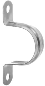 YoiYee 32mm U Shape Pipe Clamp, 304 Stainless Steel Saddle Hose Clip, 2 Holes Tension Strap for Ducting Plumber Securing Gas/Water Pipe/Tube, Pack of 10