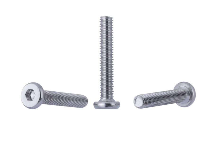 YoiYee M6 Silver Flat Head Hex Drive Furniture Bolts - 6mm x 35mm Metric Threaded for Cots, Beds, Cribs, and Chairs, Pack of 10