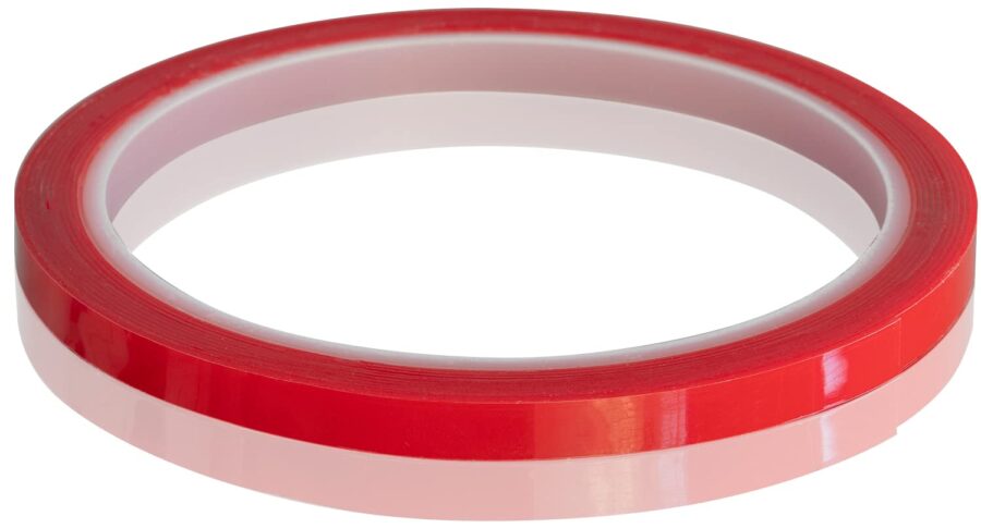 YoiYee Ultra Thin(0.5mm) Mounting Tape with Red Film, Double Sided Adhesive, 6mm Wide, Transparent