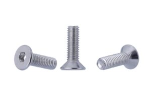 YoiYee M6 Silver Countersunk Hex Drive Furniture Bolts - 6mm x 20mm Metric Threaded for Cots, Beds, Cribs, and Chairs, Pack of 10