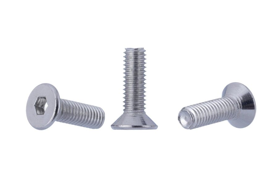 YoiYee M6 Silver Countersunk Hex Drive Furniture Bolts - 6mm x 20mm Metric Threaded for Cots, Beds, Cribs, and Chairs, Pack of 10