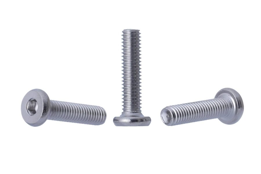 YoiYee M6 Silver Flat Head Hex Drive Furniture Bolts - 6mm x 25mm Metric Threaded for Cots, Beds, Cribs, and Chairs, Pack of 10