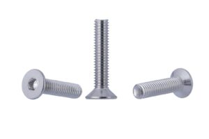 YoiYee M6 Silver Countersunk Hex Drive Furniture Bolts - 6mm x 30mm Metric Threaded for Cots, Beds, Cribs, and Chairs, Pack of 10