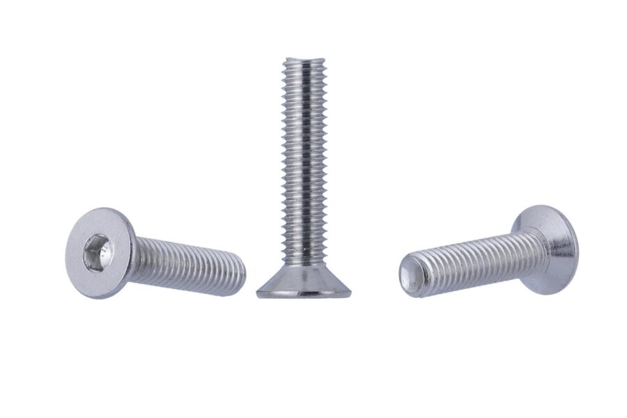 YoiYee M6 Silver Countersunk Hex Drive Furniture Bolts - 6mm x 30mm Metric Threaded for Cots, Beds, Cribs, and Chairs, Pack of 10