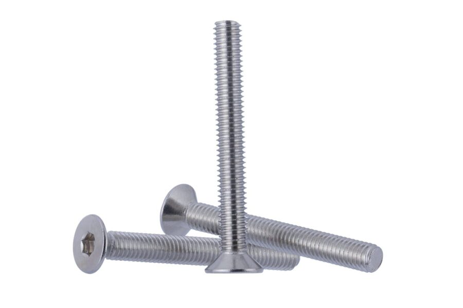YoiYee M6 Silver Countersunk Hex Drive Furniture Bolts - 6mm x 60mm Metric Threaded for Cots, Beds, Cribs, and Chairs, Pack of 10