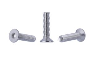 YoiYee M6 Silver Countersunk Hex Drive Furniture Bolts - 6mm x 25mm Metric Threaded for Cots, Beds, Cribs, and Chairs, Pack of 10