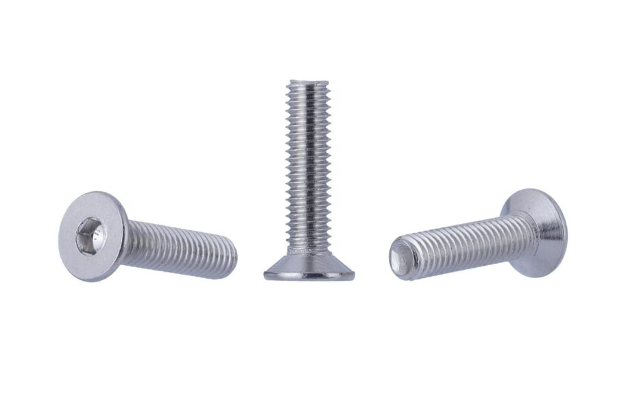 YoiYee M6 Silver Countersunk Hex Drive Furniture Bolts - 6mm x 25mm Metric Threaded for Cots, Beds, Cribs, and Chairs, Pack of 10