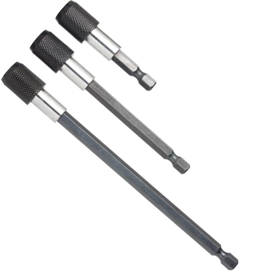 YoiYee Magnetic Bit Holder Extension Set, 3 Pieces (6cm, 10cm, 15cm), Universal 1/4-inch Hex Shank, Quick Release, Heavy Duty, Magnetic Tip, Screwdriver Bit Holder