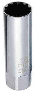 YoiYee 16mm Thin Wall Spark Plug Socket, 12-Point 3/8" Drive