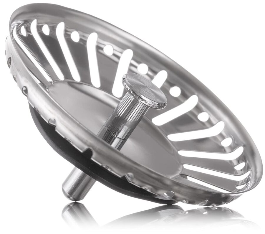 YoiYee Premium Thickened 304 Stainless Steel Kitchen Sink Strainer Plug, Waste Basket, 84mm Diameter