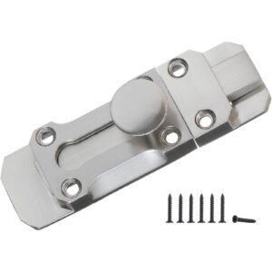 YoiYee Silver Barrel Bolt Latch, 3-Inch Zinc Alloy Security Slide Lock for Internal Doors, Bathroom, Bedroom, Shed, Gate, Cupboard, Cabinet, Hardware with Screws, 56mm x 26mm, Small Door Bolt
