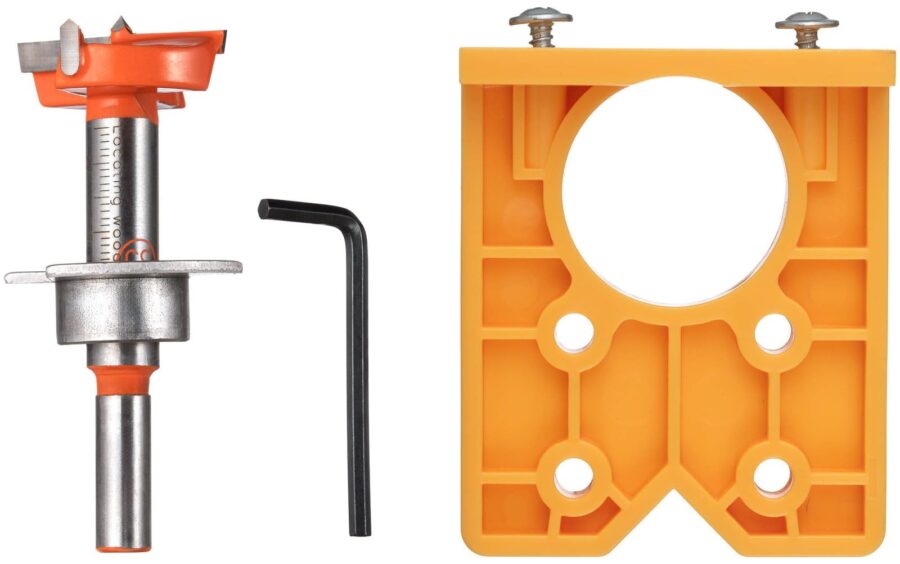 YoiYee 35mm Cabinet Hinge Jig Kit with Forstner Drill Bit Guide