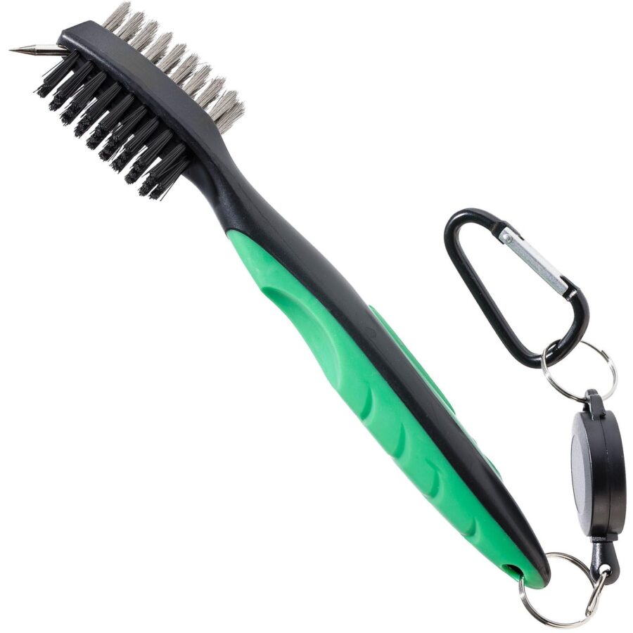 YoiYee Dual Sided Golf Club Cleaning Brush with Groove Cleaner, Green