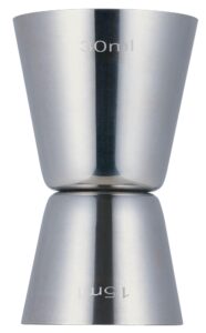 YoiYee Dual-Sided 15/30ml Stainless Steel Jigger - Premium Stainless Steel Cocktail Measuring Cup for Bars and Home Use