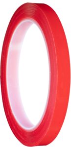 YoiYee Reusable Tape with Double Side Adhesive, 1mm(T) x 10mm(W) x 3m(L), Red Film Transparent Tape