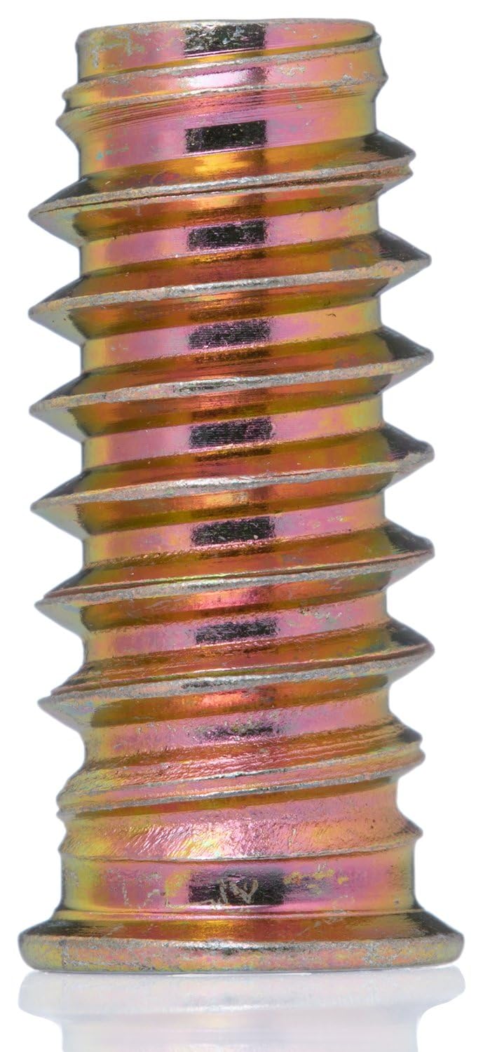YoiYee M6 x 25mm Threaded Inserts for Wood, Hex Drive Nuts - 20 Pack