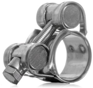 YoiYee 17-19mm Heavy-Duty Pipe Clamp, 304 Stainless Steel Single Nut Adjustment Hose Clip Strap for Delivery and Suction Hose, Agriculture, Waste Extraction, Mining, Quarrying, Marine etc. 2 Pack