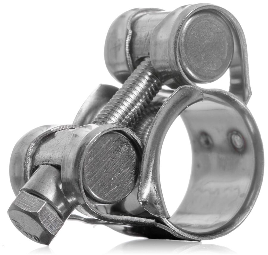 YoiYee 17-19mm Heavy-Duty Pipe Clamp, 304 Stainless Steel Single Nut Adjustment Hose Clip Strap for Delivery and Suction Hose, Agriculture, Waste Extraction, Mining, Quarrying, Marine etc. 2 Pack