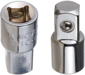 YoiYee Chrome Vanadium Steel Socket Adapter and Reducer Set, 3/8" Female to 1/2" Male Drive, Pack of 2