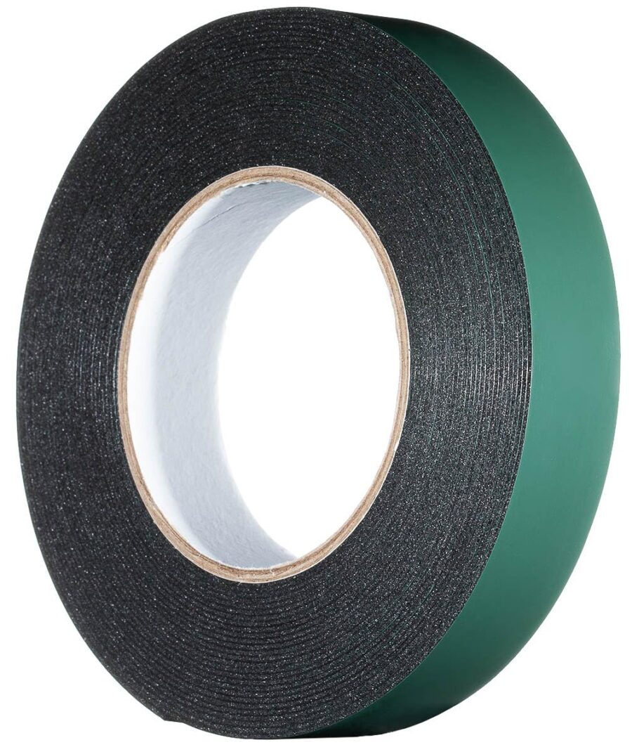 YoiYee 25mm x 10m Double Sided Foam Tape, Black PE Mounting Glazing Tape