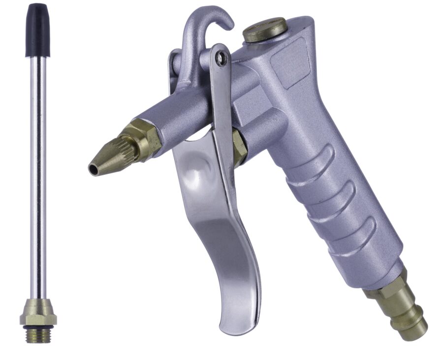YoiYee Pneumatic Air Blow Gun - Adjustable Nozzle, Extension Tube Included, Durable Aluminum Alloy Body - Ideal for Cleaning and Dusting in Workshops and Garages-EU Fitting