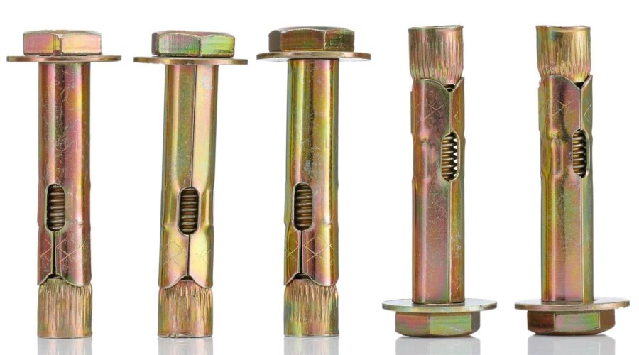 YoiYee M10 x 70mm Sleeve Anchor Bolts, Concrete Wall Fasteners, 5 Pack