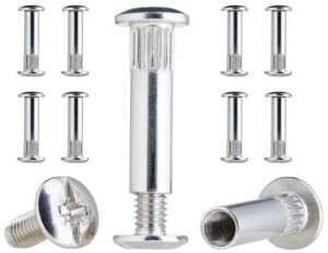 YoiYee M6 Cabinet Connector Bolts 40mm Kitchen Joining Screws, 10 Pack