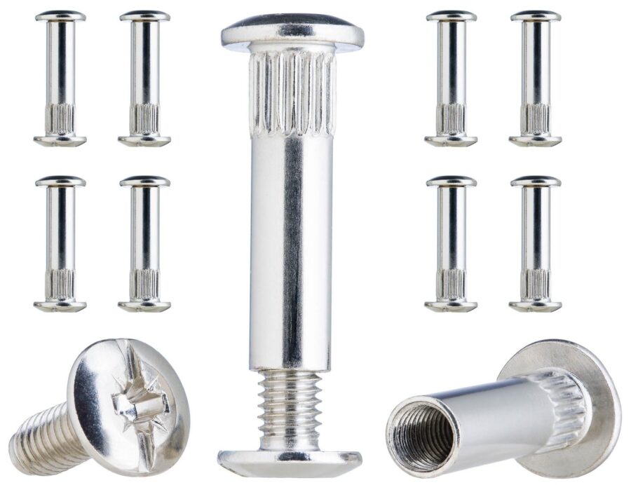 YoiYee M6 Cabinet Connector Bolts 40mm Kitchen Joining Screws, 10 Pack