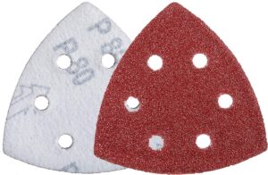 YoiYee 80 Grit Triangle Sanding Sheets, 93mm Delta Detail Sander Pads 20Pk