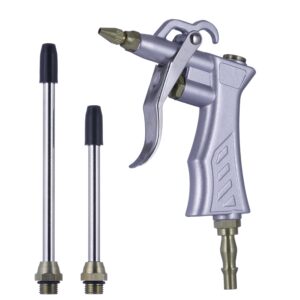 YoiYee Air Blow Gun - Professional Air Compressor Accessories Nozzle Duster Cleaner, with 1 Blow Nozzle and 2 Air Flow Extensions, Ideal for Carpentry, Automotive, and Household Cleaning, UK Fitting