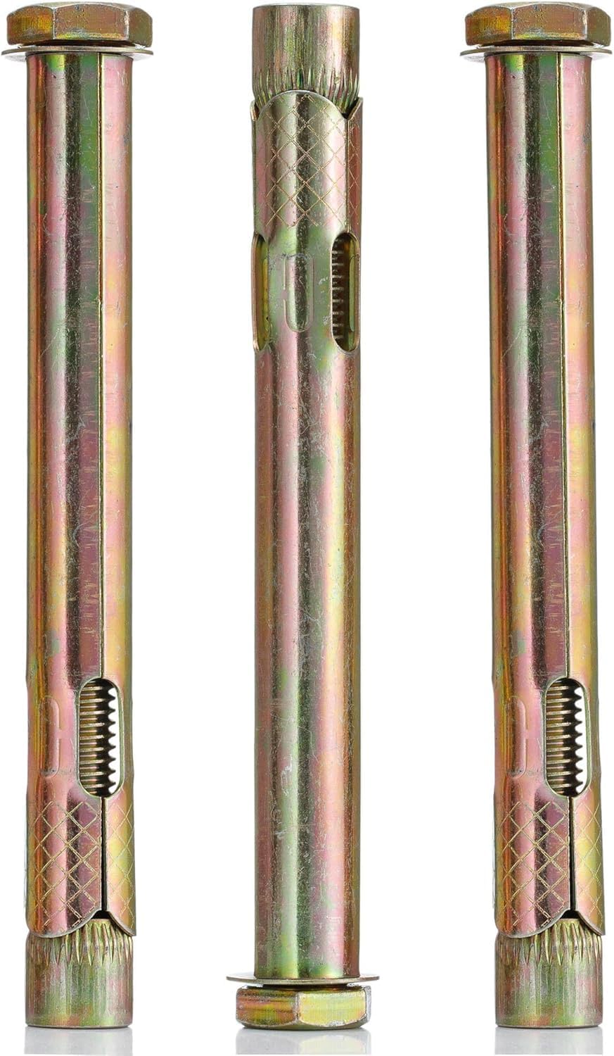YoiYee M12 Sleeve Anchor Hex Bolts 140mm, Heavy Duty Concrete Fixings 3pcs