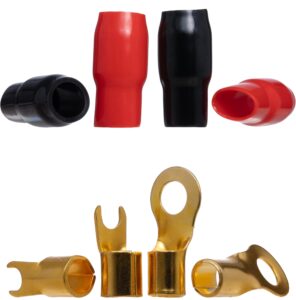 YoiYee Universal Pure Copper Car Audio Power Line Wiring Terminal Lug Set for 4GA Wiring