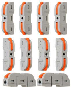 YoiYee 10Pcs Quick Wire Connectors, 2 Pin Lever Splice Terminal Block
