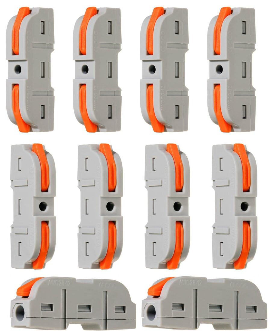 YoiYee 10Pcs Quick Wire Connectors, 2 Pin Lever Splice Terminal Block
