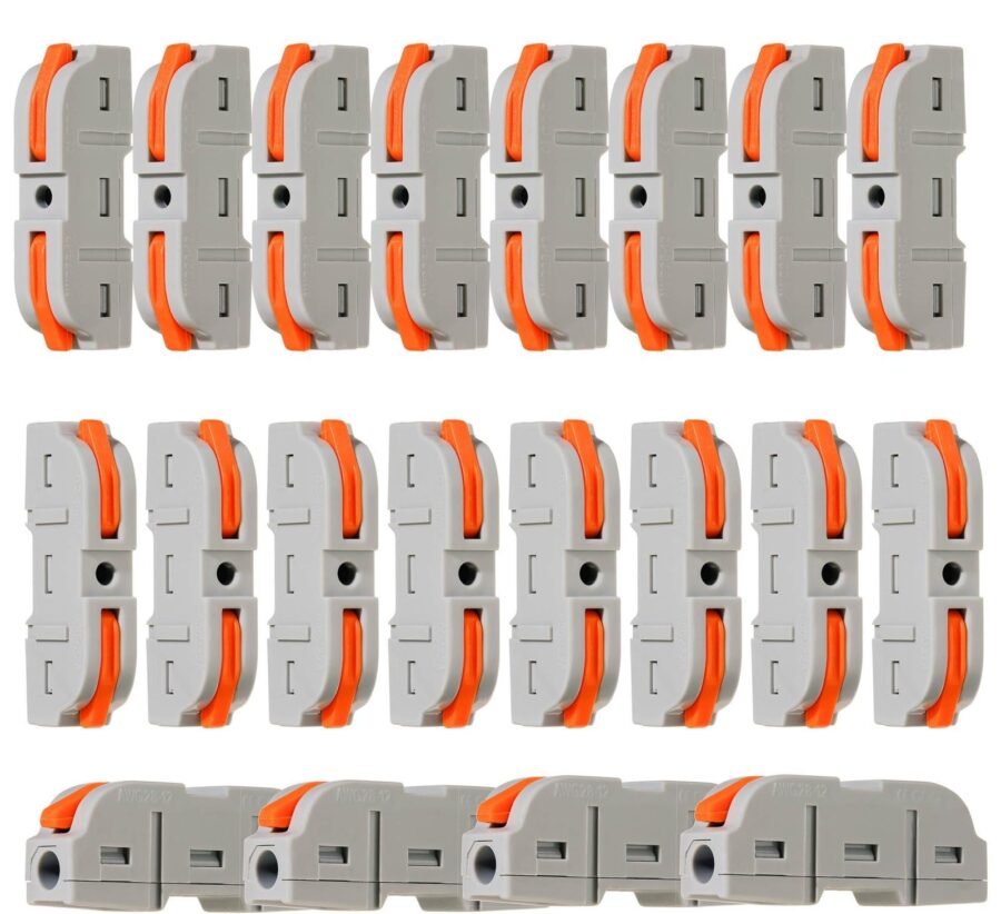 YoiYee 20PCS Electrical Wire Connectors Quick Dual Terminal Block, 2 Pin Peel-free Push-type Design, 12-22AWG Wire Splice Connector Crimp Terminal