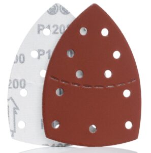 YoiYee 1200 Grit Mouse Detail Sander Sandpaper Sheets, 10 Pack