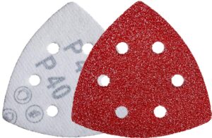 YoiYee 40 Grit Delta Sanding Sheets, 93mm Triangular Sanding Pads 20 Pack