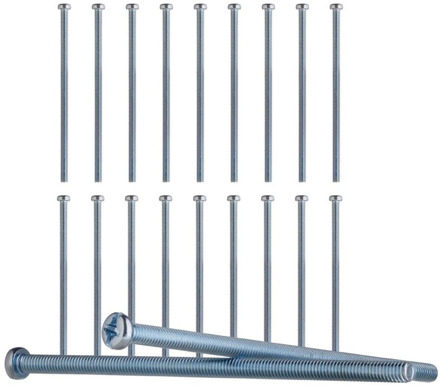 YoiYee M3.5 Electrical Machine Screw Set - 20 Pack in 75mm for Light Switches and Plug Sockets, Bright Zinc Plated with Slotted Head