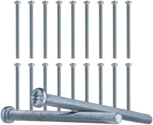 YoiYee M3.5 Electrical Machine Screw Set - 20 Pack in 50mm for Light Switches and Plug Sockets, Bright Zinc Plated with Slotted Head