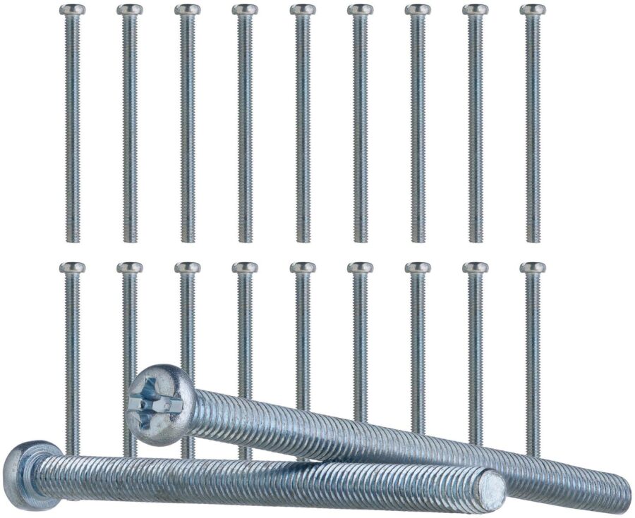 YoiYee M3.5 Electrical Machine Screw Set - 20 Pack in 50mm for Light Switches and Plug Sockets, Bright Zinc Plated with Slotted Head