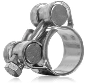 YoiYee 20-22mm Heavy-Duty Pipe Clamp, 304 Stainless Steel Single Nut Adjustment Hose Clip Strap for Delivery and Suction Hose, Agriculture, Waste Extraction, Mining, Quarrying, Marine etc. 2 Pack