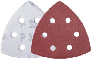 YoiYee 320 Grit Delta Sanding Sheets, 6 Hole Detail Sander Pads 20 Pack