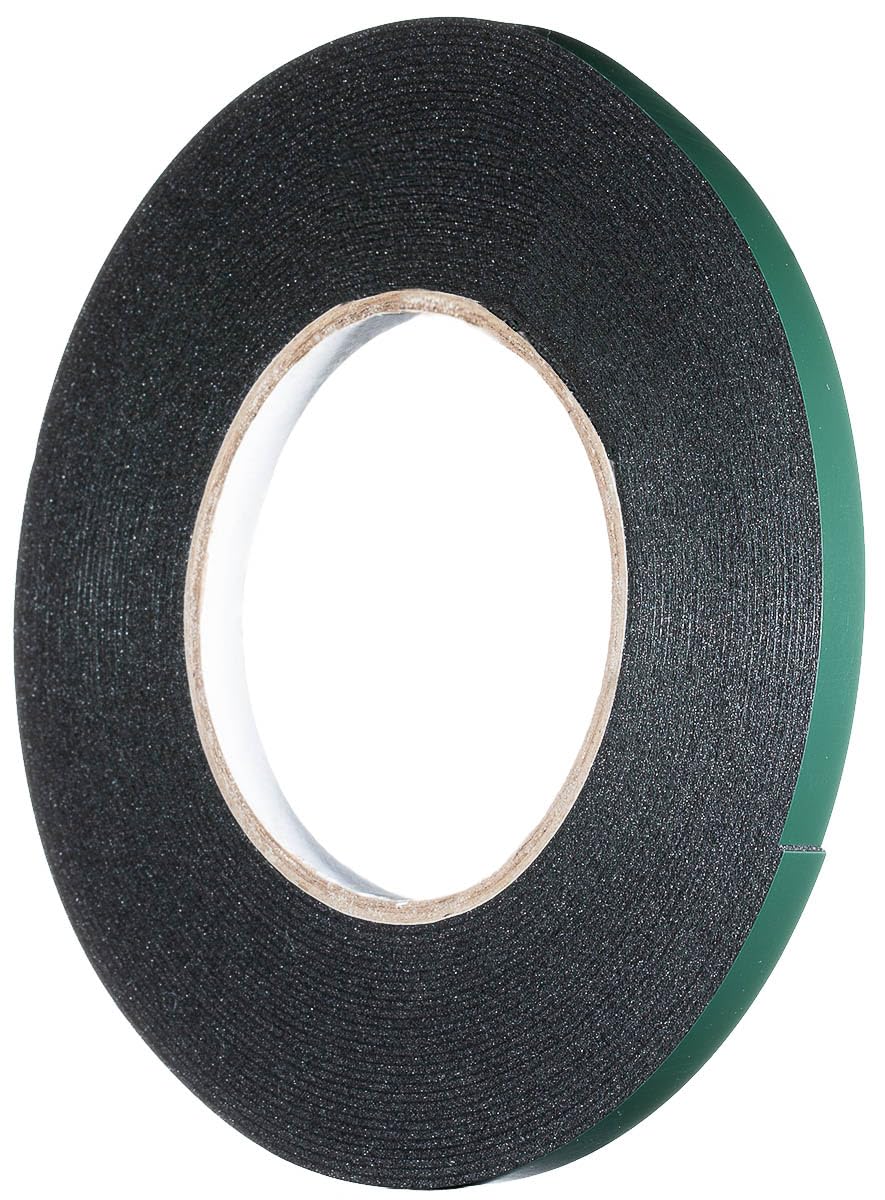 YoiYee 8mm x 10m Double Sided Foam Tape Black PE Mounting Strip