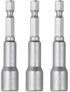 YoiYee 8mm Hex Nut Driver Set with Magnetic Quick-Change Shank, Chrome Vanadium Steel, 42mm Length - Sandblasted Finish, 3 Pieces
