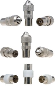 YoiYee 8-Pack TV Aerial Coaxial Connectors – 2 Male & 2 Female Adapters with 2 F Connector and 2 Coax RF Cable Plug
