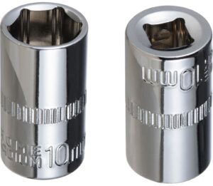 YoiYee 10mm Metric 6-Point Shallow Socket Set, 1/4-Inch Drive, 2-Piece