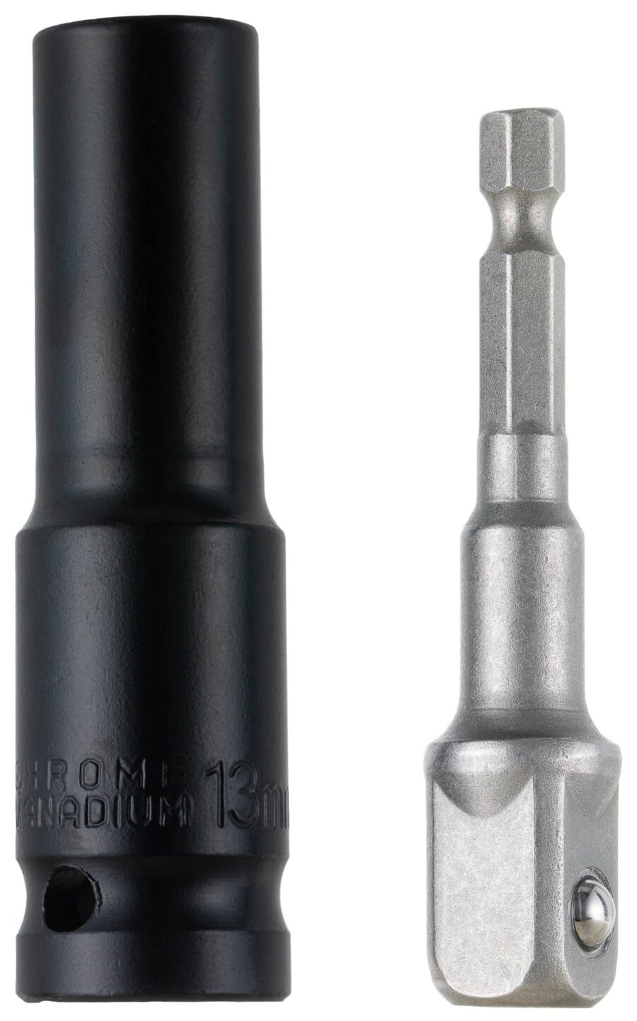 YoiYee 13mm Deep Impact Socket 1/2" Drive, 1/4" Hex Shank Adapter 2Pcs
