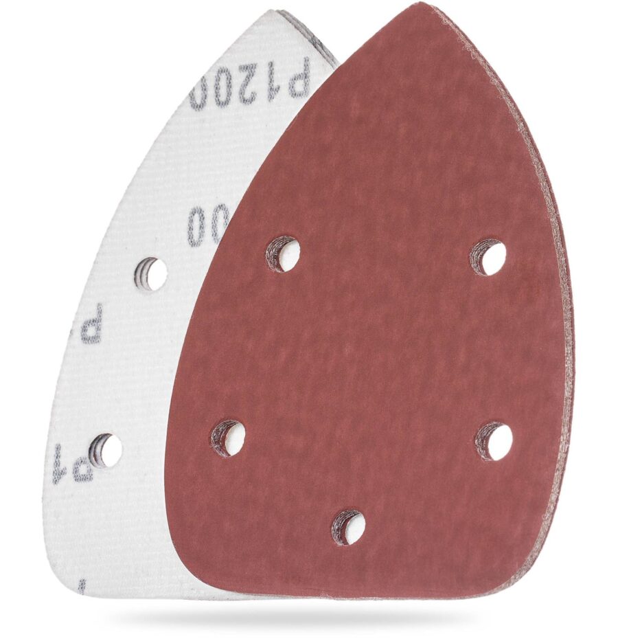 YoiYee Premium Mouse Detail Sander Paper Sheet, 10-Pack, 140 X 90 mm, 1200 Grit, 5 Holes, Hook and Loop Backing for Superior Sanding Experience