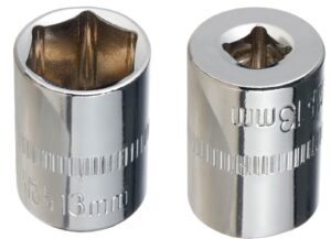YoiYee 13mm Metric 6-Point Shallow Socket Set, 1/4" Drive, Cr-V, 2 Pcs