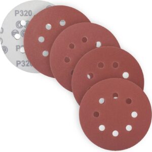 YoiYee 125mm Orbital Sanding Discs P320-P800 Hook and Loop 8 Hole 20Pk